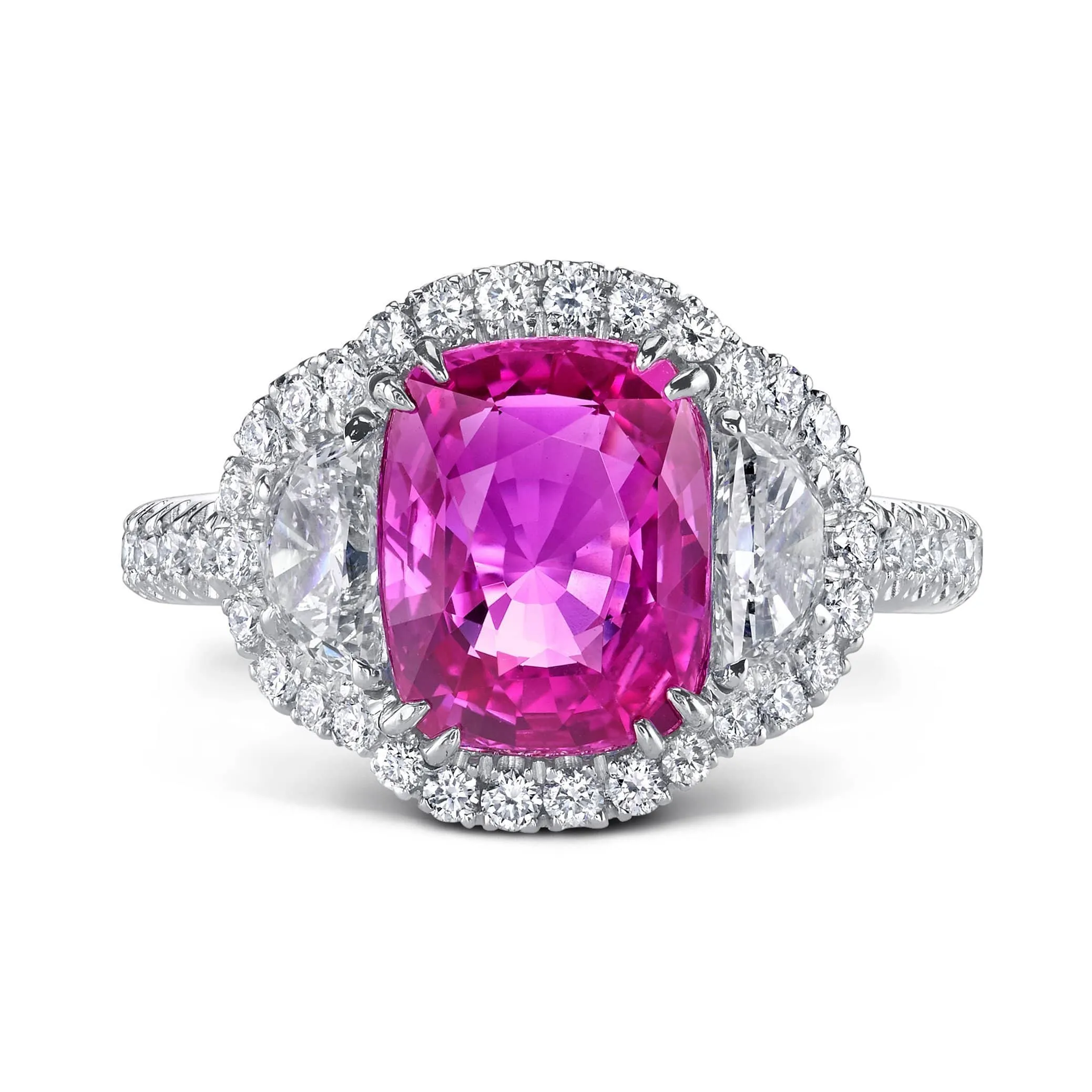 Pink Sapphire & Diamond Ring