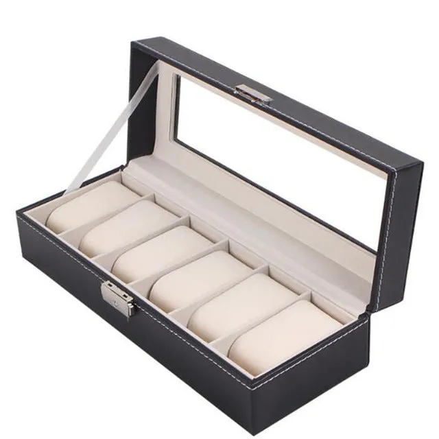 PU Leather Watch Holder Organizer With Lock for Quartz Watches Jewelry Boxes