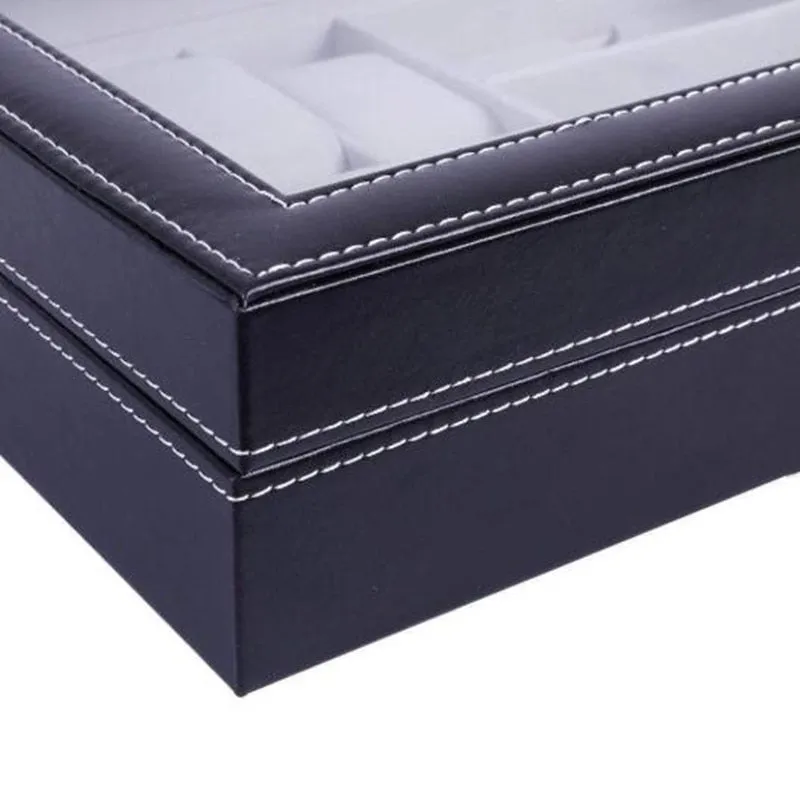 PU Leather Watch Holder Organizer With Lock for Quartz Watches Jewelry Boxes