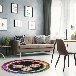Rainbow Daytona Black/Gold Graphic Area / Throw Rug