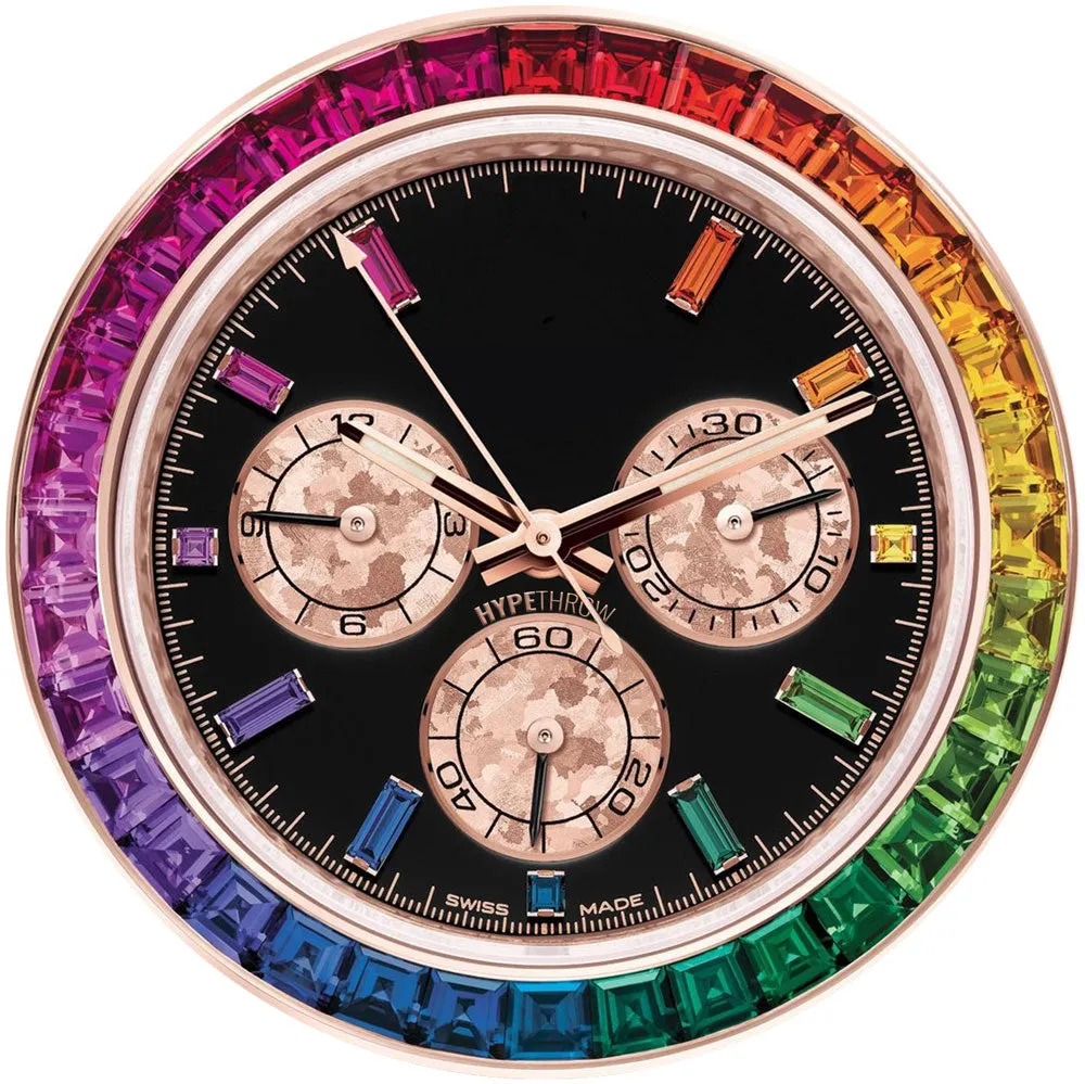 Rainbow Daytona Black/Gold Graphic Area / Throw Rug