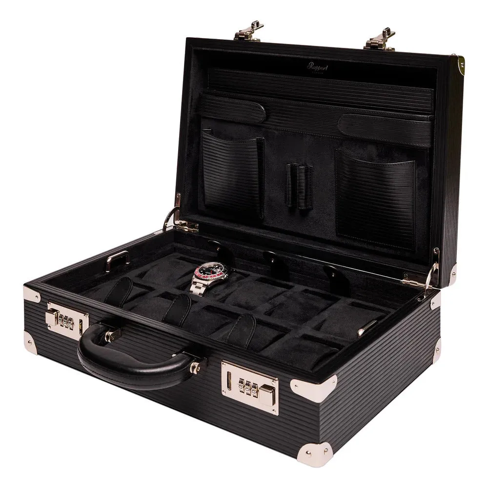 Rapport - Nova 10 Watch Briefcase in Black Leather | D344