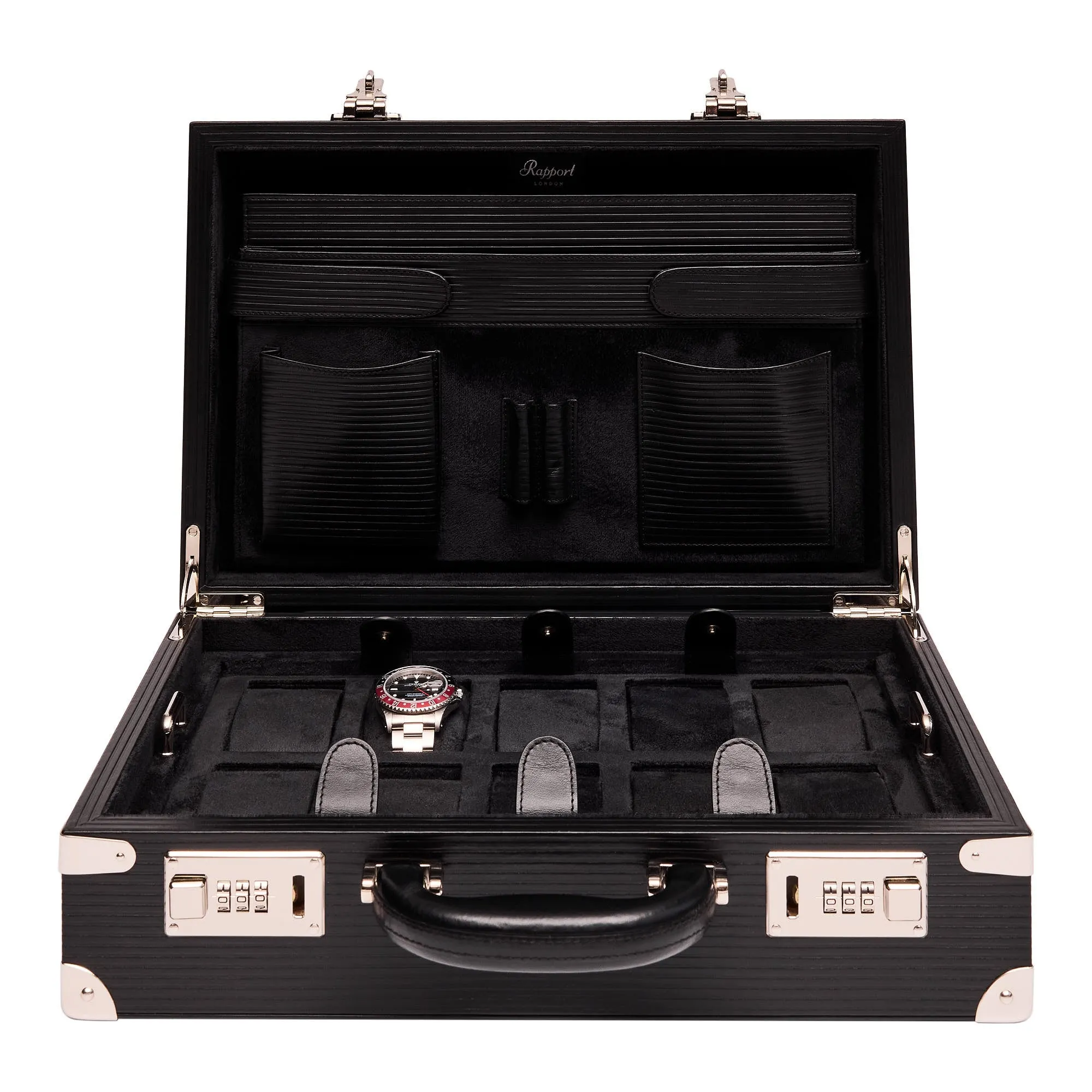 Rapport - Nova 10 Watch Briefcase in Black Leather | D344