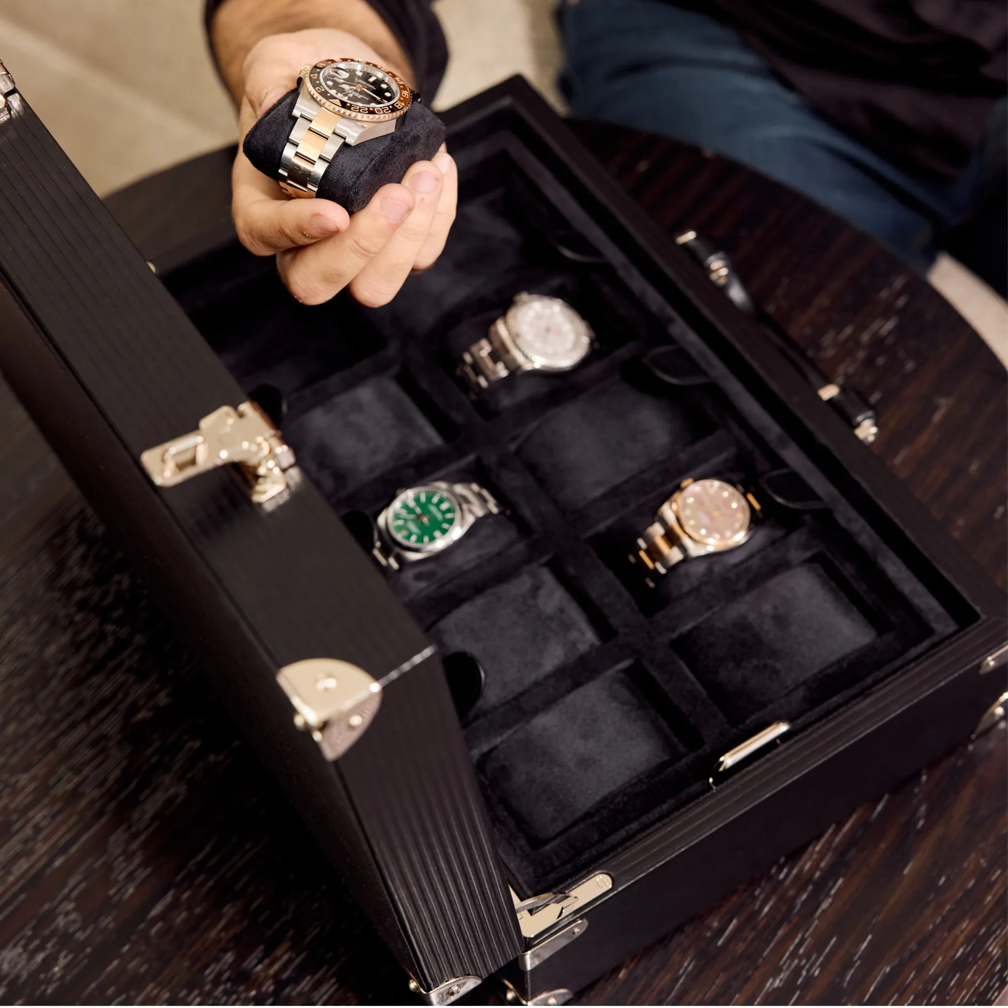 Rapport - Nova 10 Watch Briefcase in Black Leather | D344
