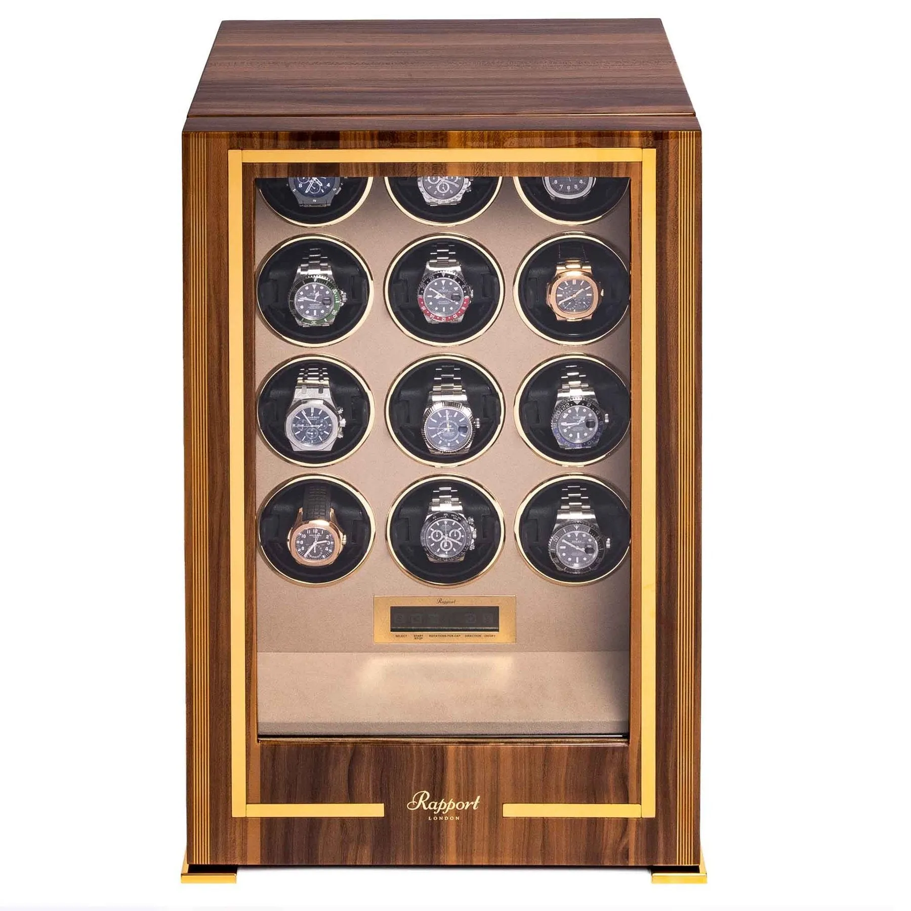 Rapport - Paramount 12-Unit Watch Winder in Walnut | W312