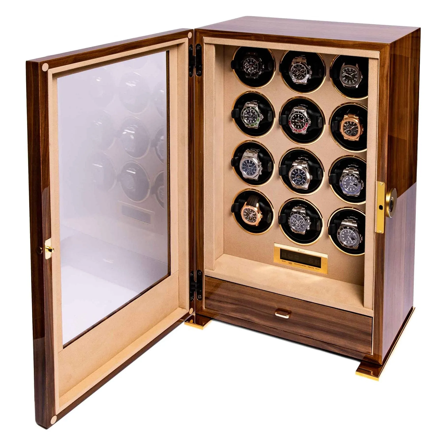 Rapport - Paramount 12-Unit Watch Winder in Walnut | W312