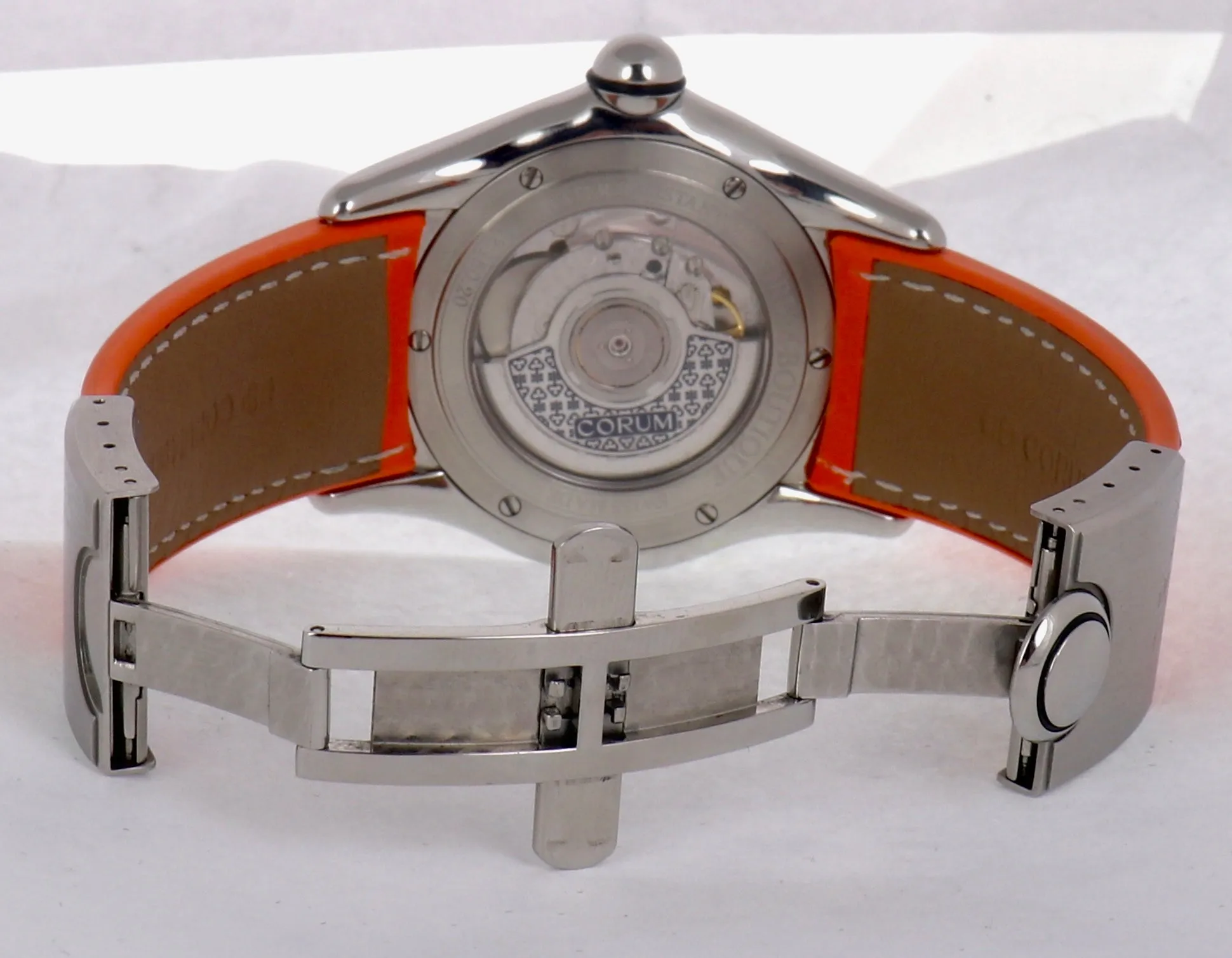 Rare Corum Boutique Bubble Orange Automatic 45mm Date 82.150.20 Rubber Watch