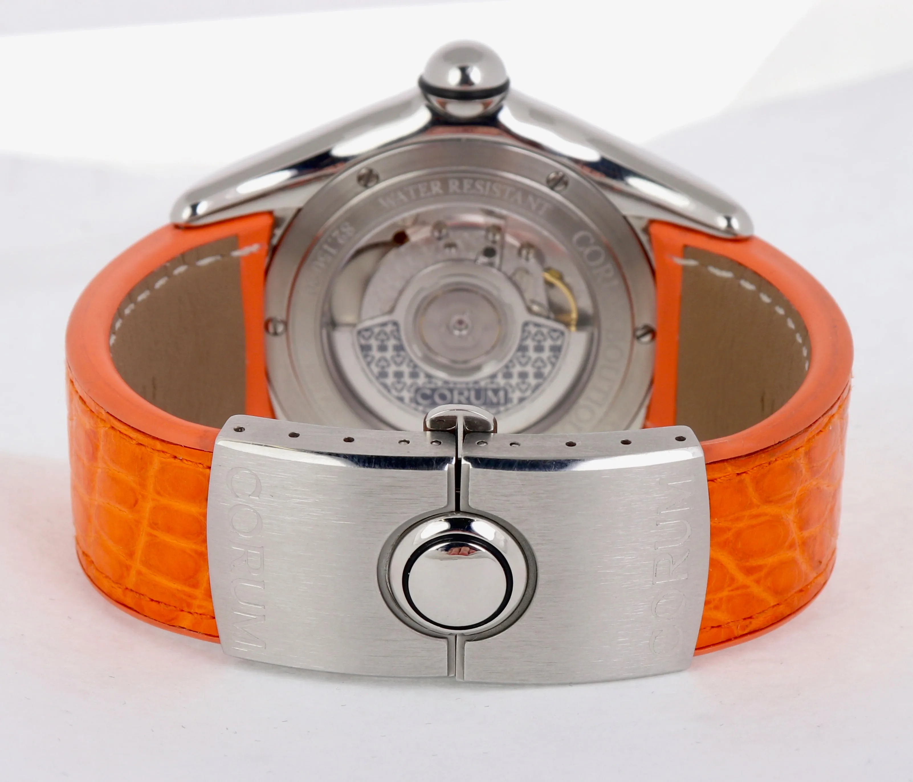 Rare Corum Boutique Bubble Orange Automatic 45mm Date 82.150.20 Rubber Watch