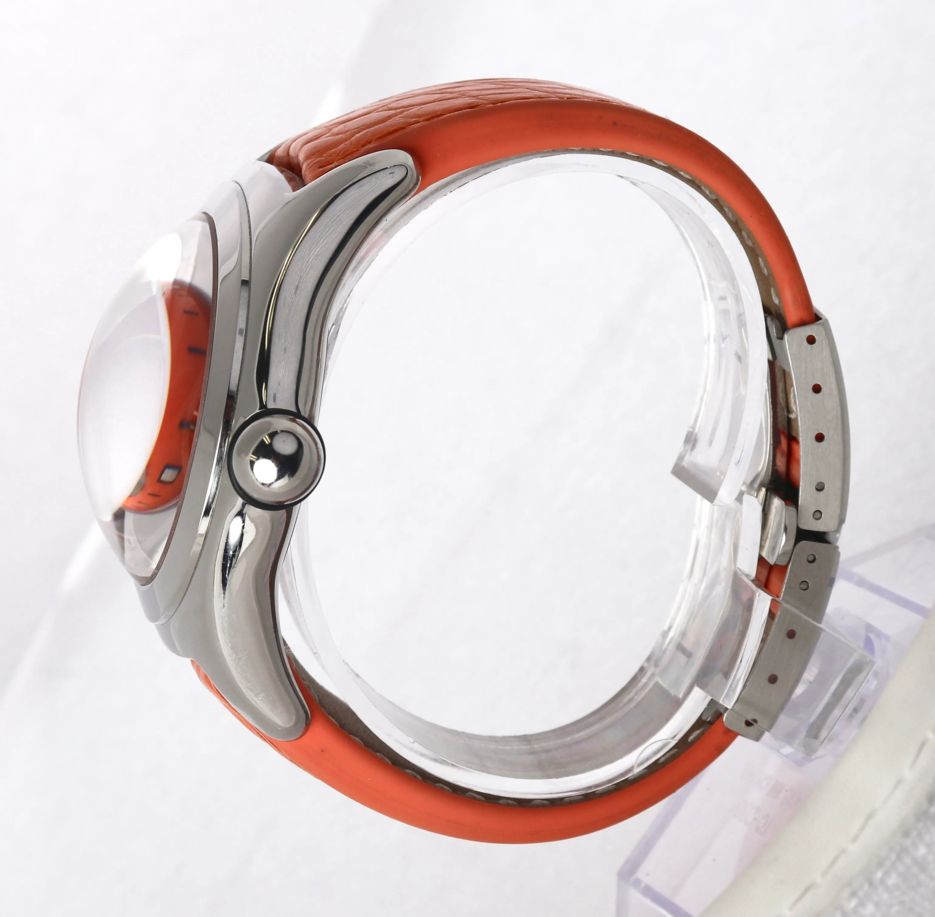 Rare Corum Boutique Bubble Orange Automatic 45mm Date 82.150.20 Rubber Watch