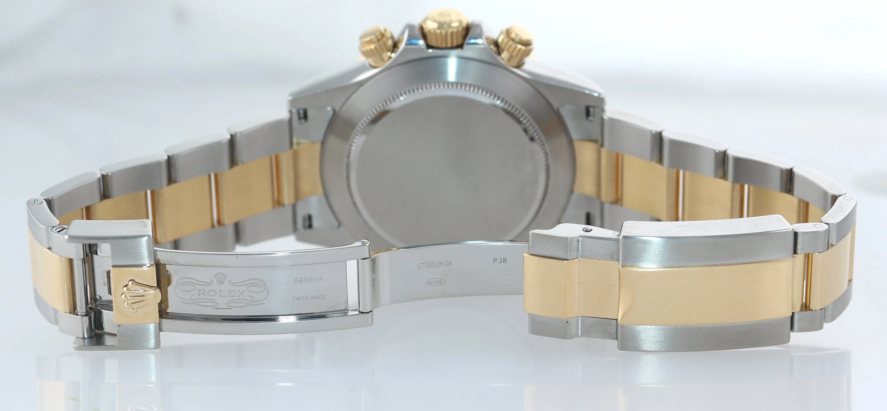 RARE Rolex Daytona 116523 White Panda 18k Yellow Gold Two Tone Watch REHAUT