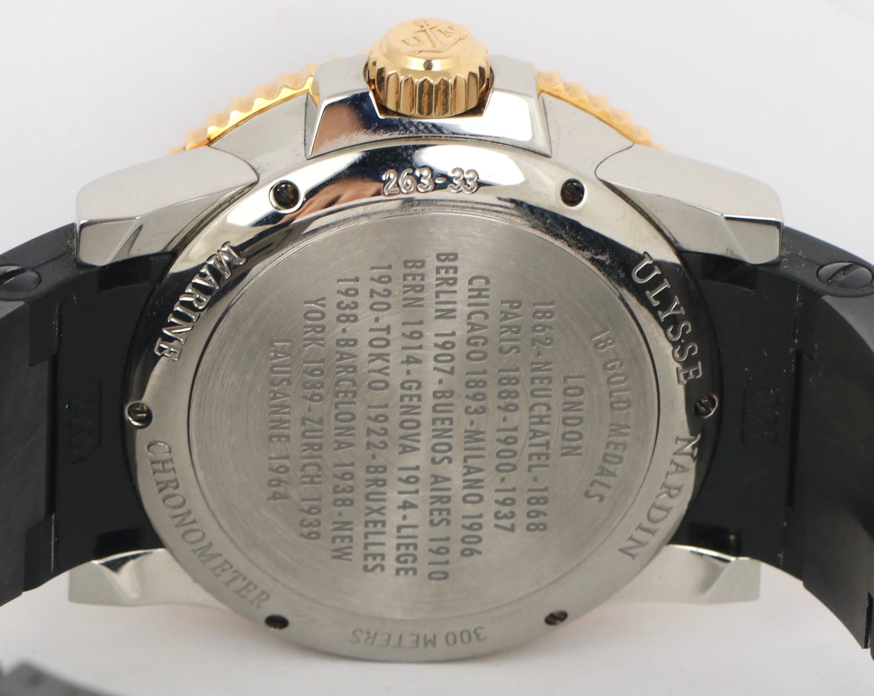 RARE Ulysse Nardin Maxi Marine Two-Tone Diver 18K Gold Stainless 42.7mm 263-33