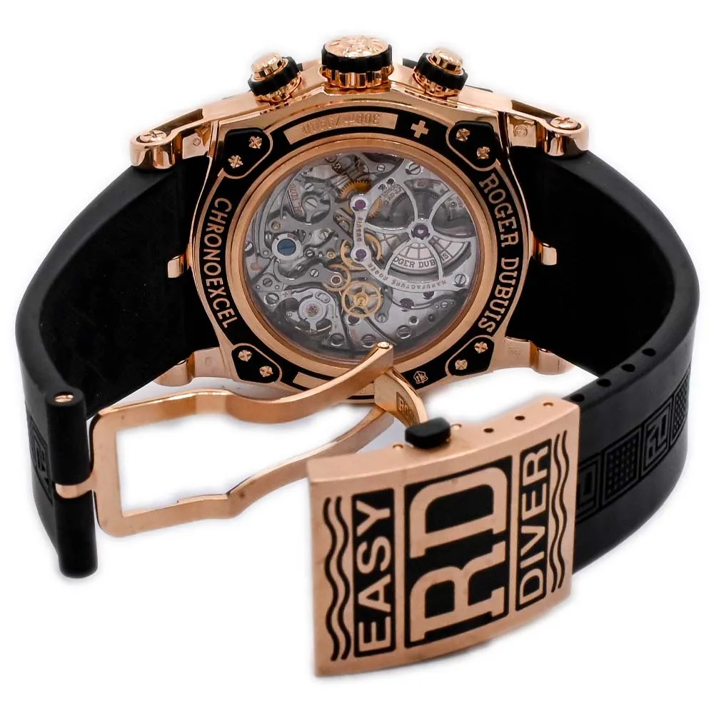 Roger Dubuis Men's Easy Diver Rose Gold 46mm White Chronograph Dial Watch Reference #:
