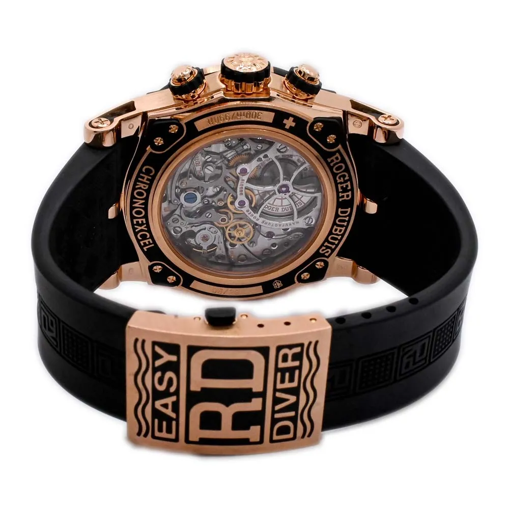 Roger Dubuis Men's Easy Diver Rose Gold 46mm White Chronograph Dial Watch Reference #: