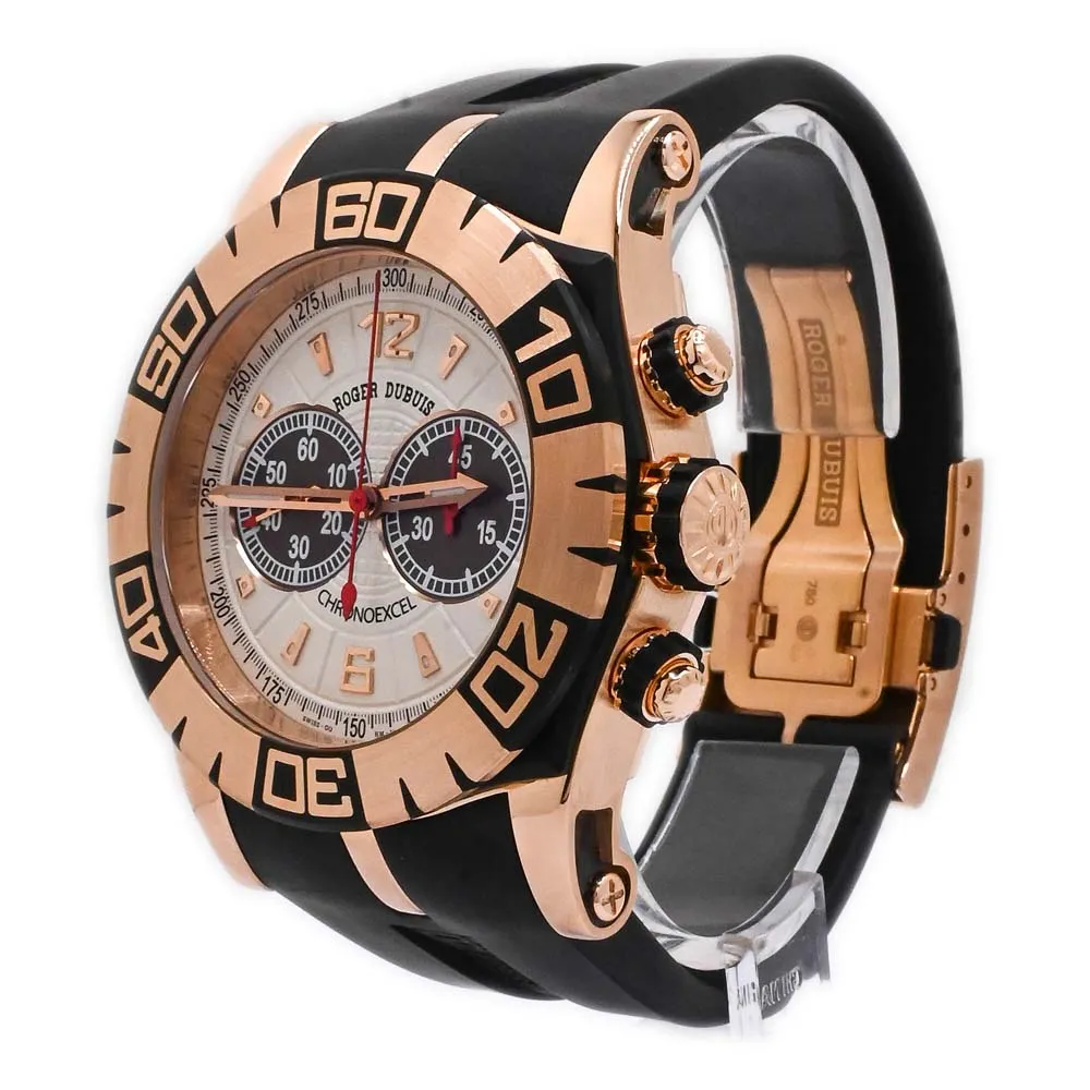 Roger Dubuis Men's Easy Diver Rose Gold 46mm White Chronograph Dial Watch Reference #: