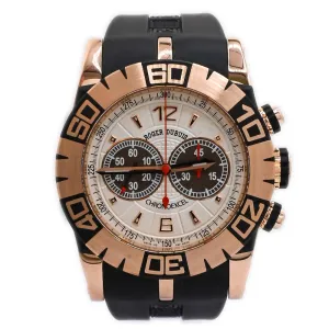 Roger Dubuis Men's Easy Diver Rose Gold 46mm White Chronograph Dial Watch Reference #:
