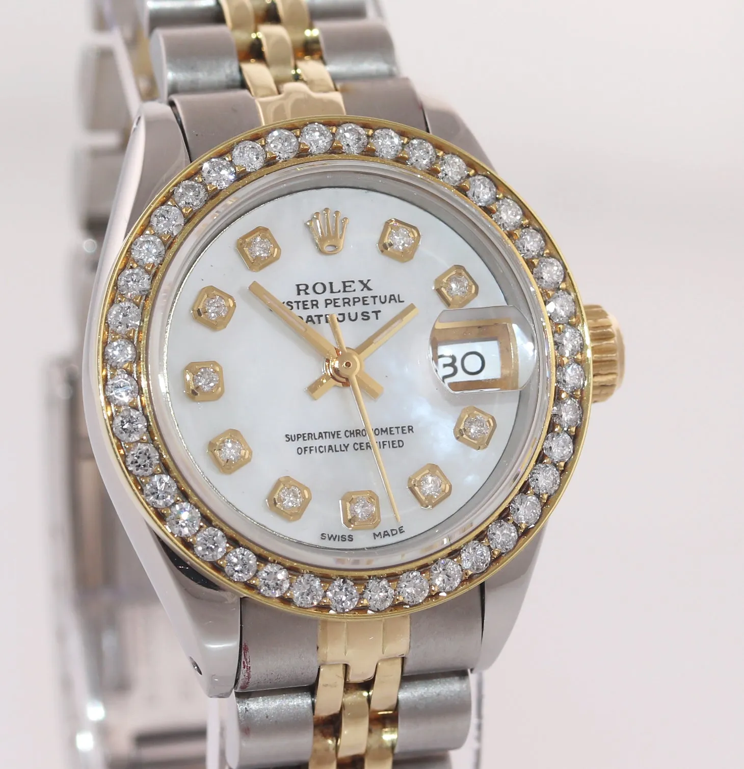 Rolex 6917 Two Tone 18k Gold 26mm mother of pearl diamond Bezel Jubilee Watch Box