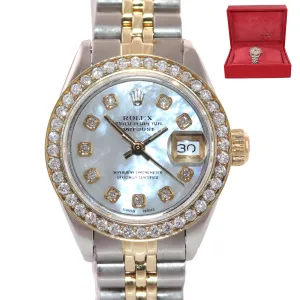 Rolex 6917 Two Tone 18k Gold 26mm mother of pearl diamond Bezel Jubilee Watch Box