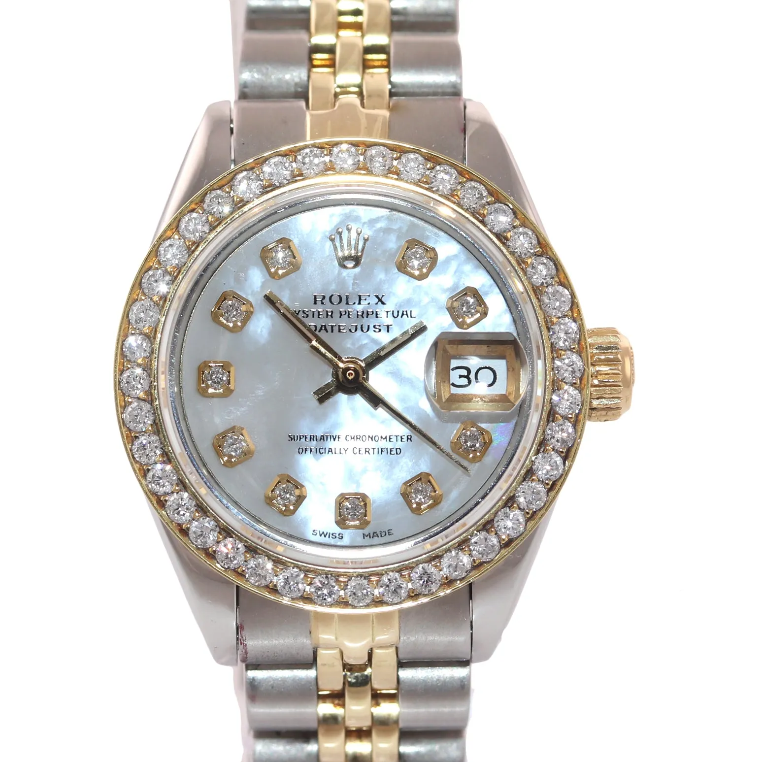Rolex 6917 Two Tone 18k Gold 26mm mother of pearl diamond Bezel Jubilee Watch Box