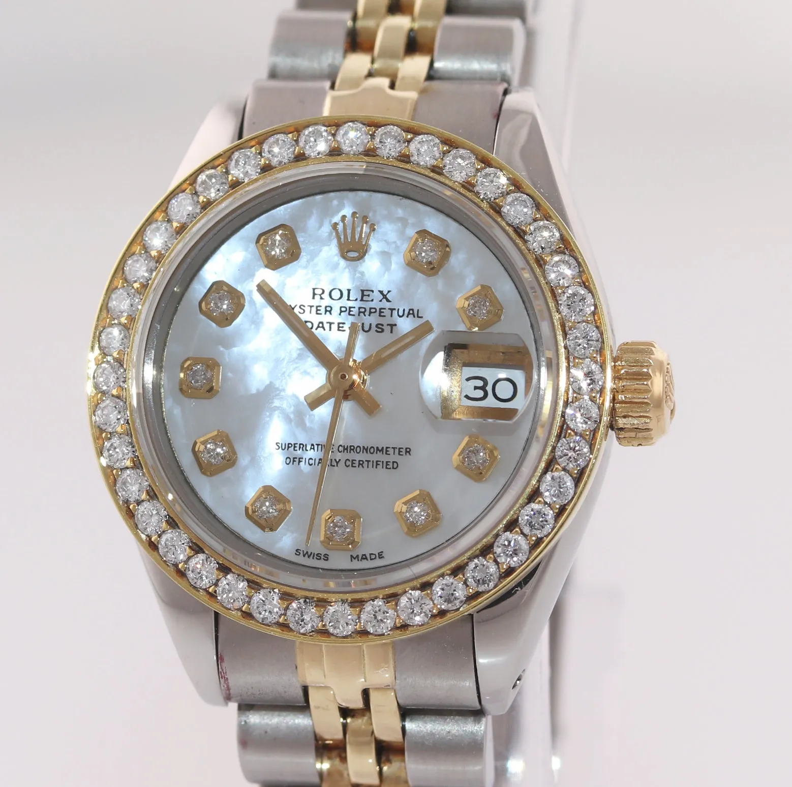 Rolex 6917 Two Tone 18k Gold 26mm mother of pearl diamond Bezel Jubilee Watch Box