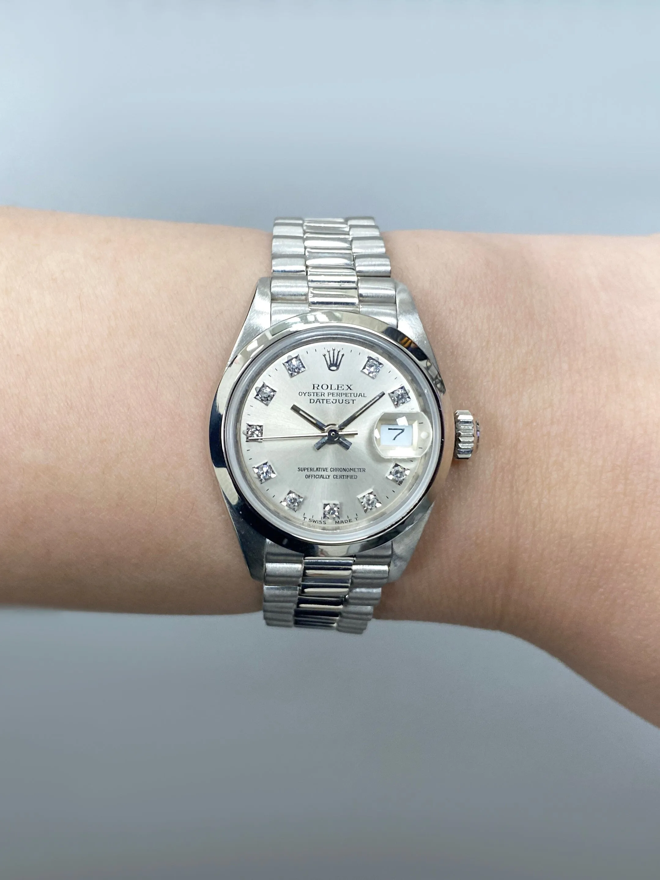 Rolex Datejust 69166 Diamond Dial Ladies Watch Box Papers