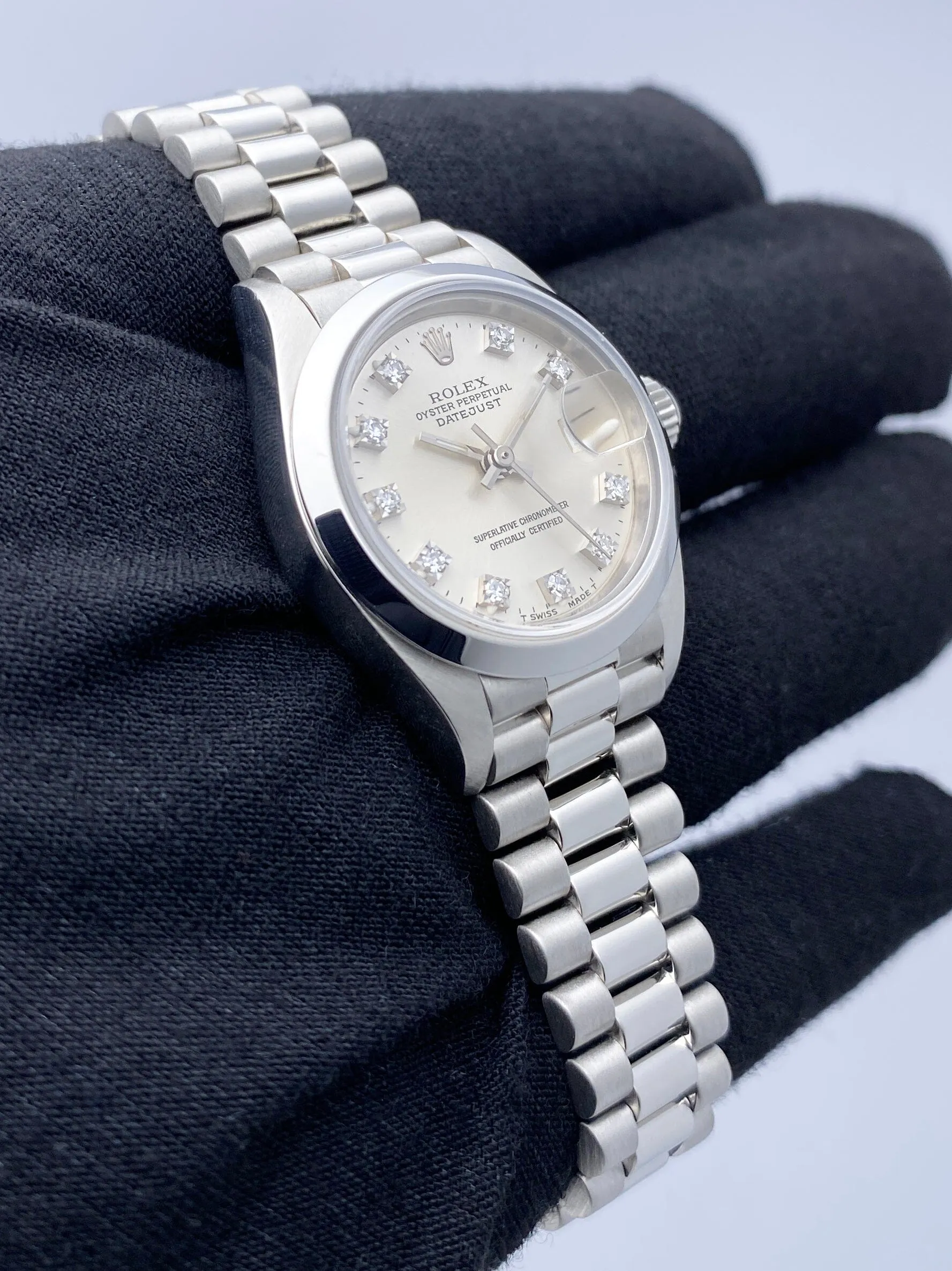Rolex Datejust 69166 Diamond Dial Ladies Watch Box Papers
