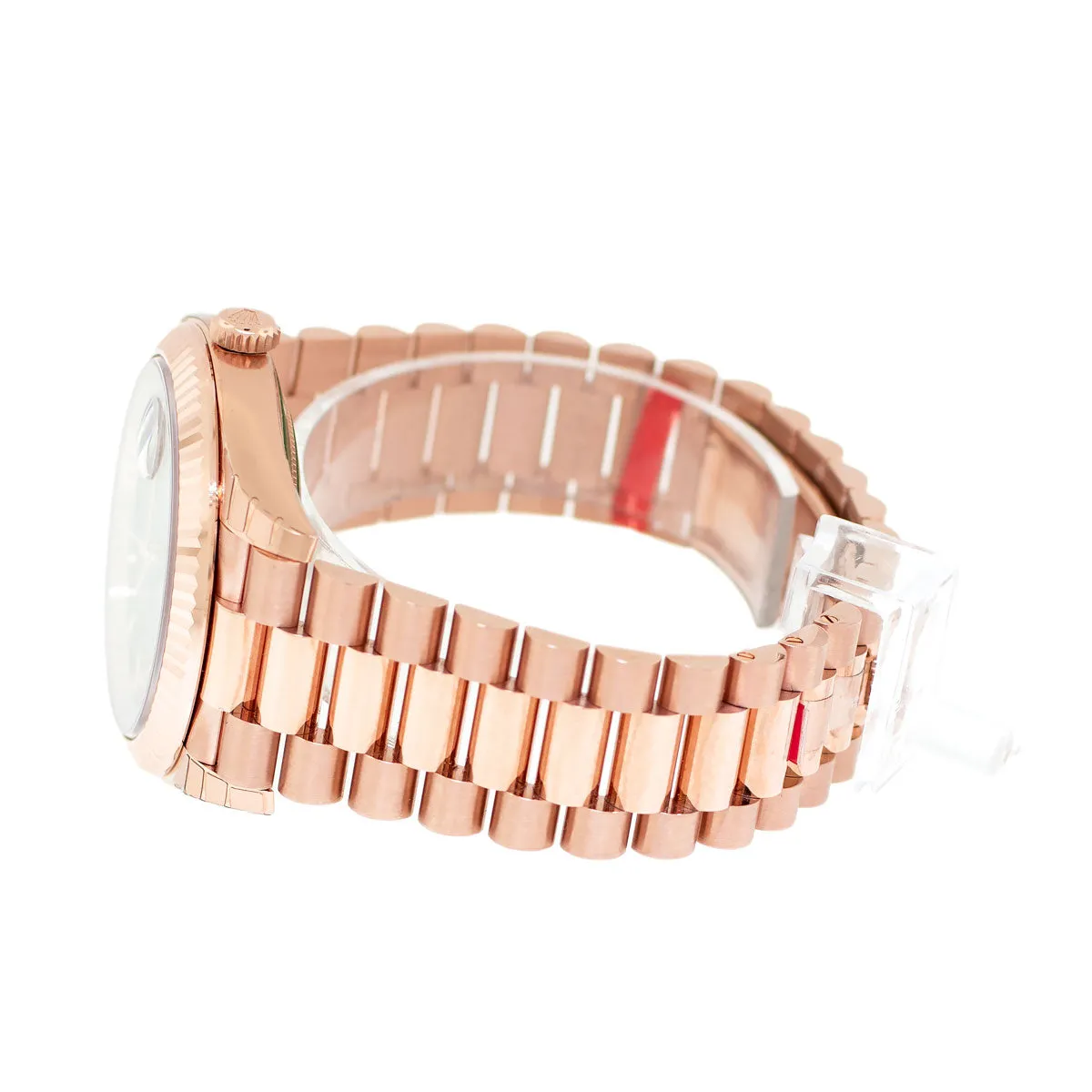 Rolex Day-Date 40mm Everose Gold Chocolate Diagonal Motif Index Dial 228235