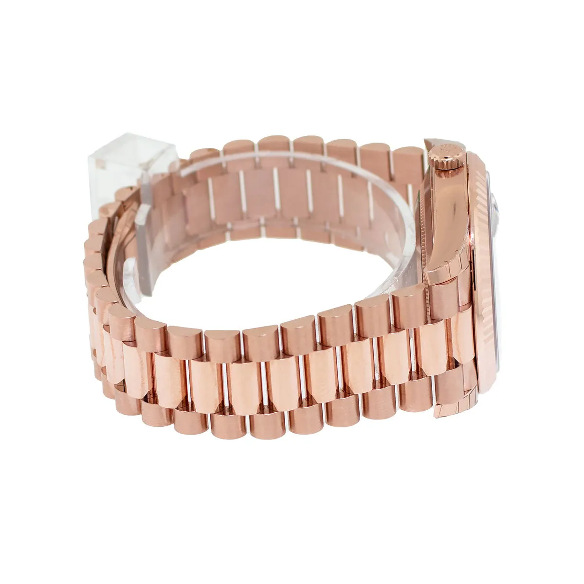 Rolex Day-Date 40mm Everose Gold Chocolate Diagonal Motif Index Dial 228235