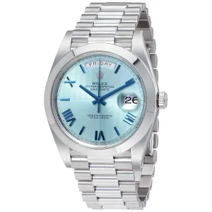 Rolex Day-Date Automatic Ice Blue Dial Platinum Men's Watch 228206IBLSRP