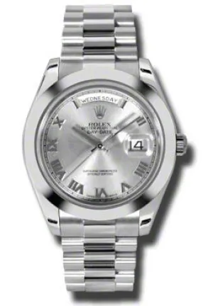 Rolex Day-Date II Rhodium Dial Platinum President Automatic Men's Watch 218206RRP