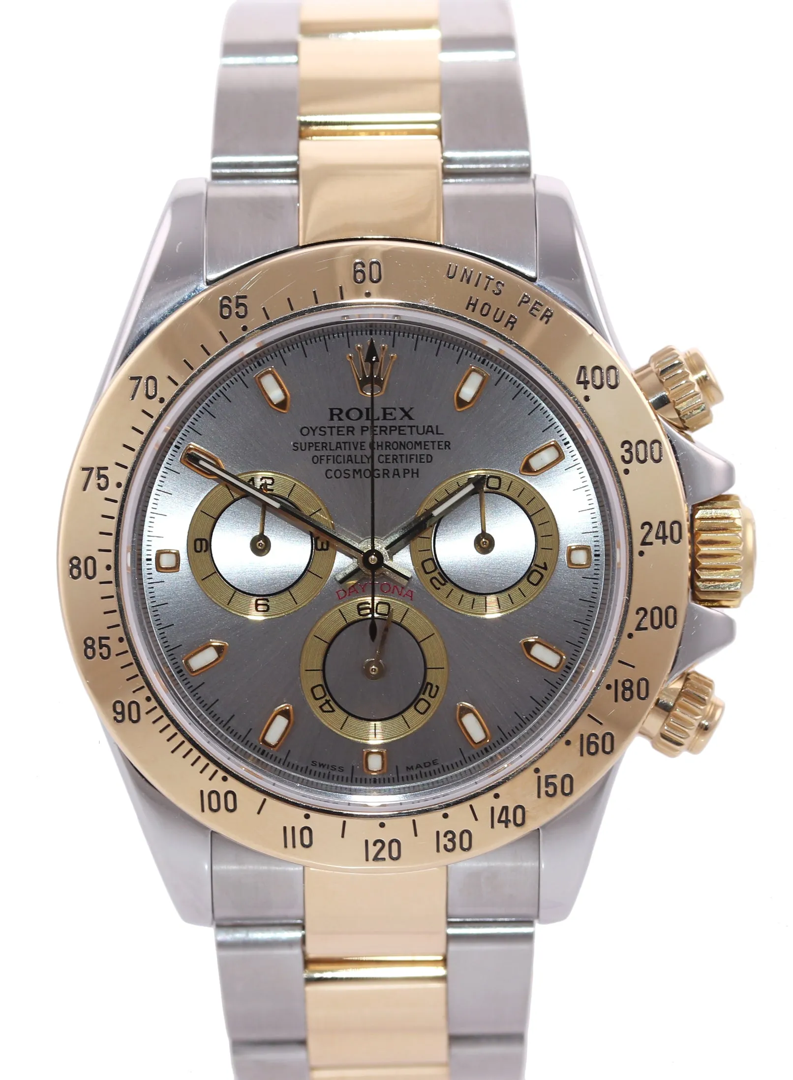 Rolex Daytona 116523 Slate Silver Dial Steel 18k Yellow Gold Two Tone Watch Box