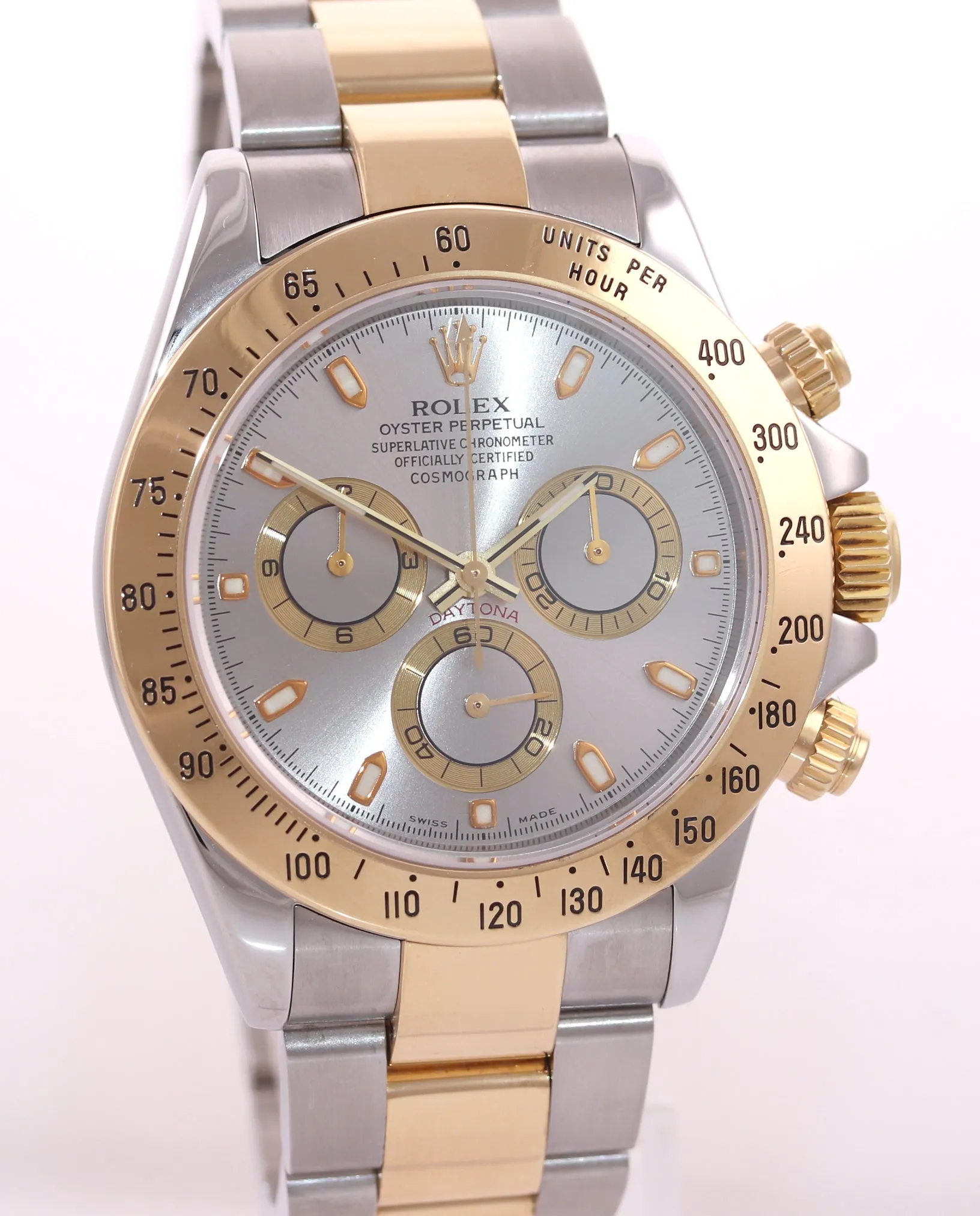 Rolex Daytona 116523 Slate Silver Dial Steel 18k Yellow Gold Two Tone Watch Box