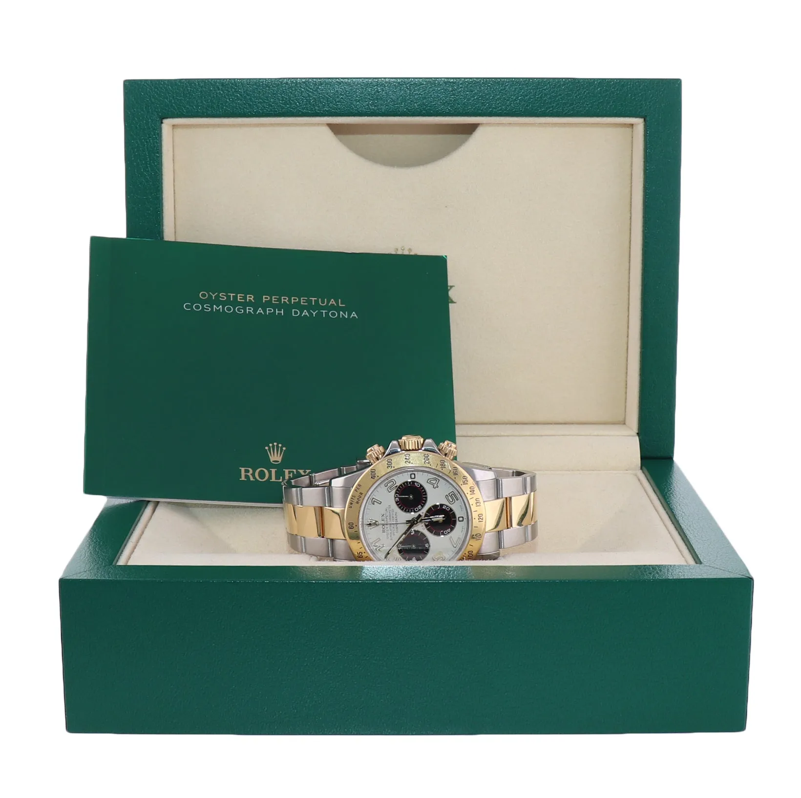 Rolex Daytona 116523 White Panda Steel 18k Yellow Gold Two Tone Watch Box