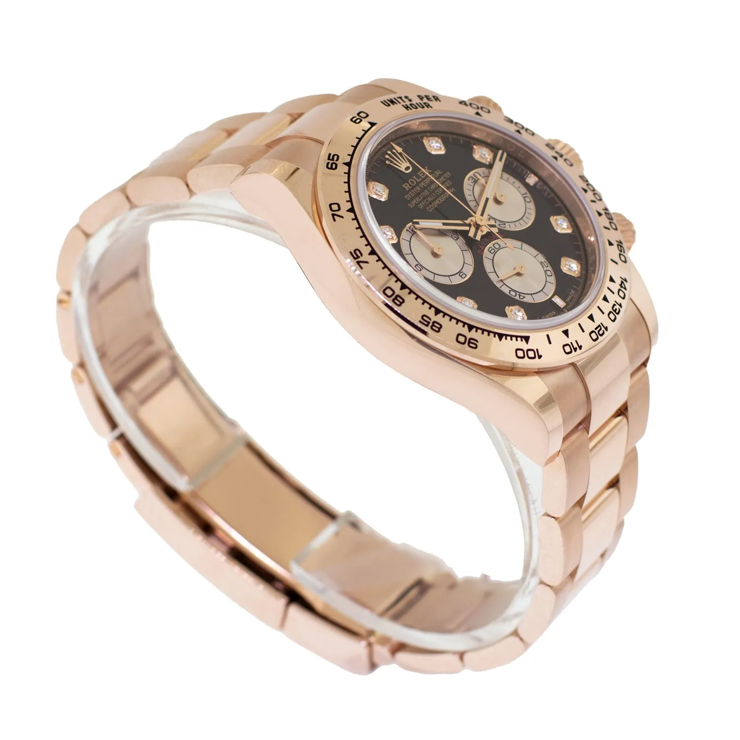 Rolex Daytona 40mm Everose Gold Black Diamond Dial & Gold Bezel 126505