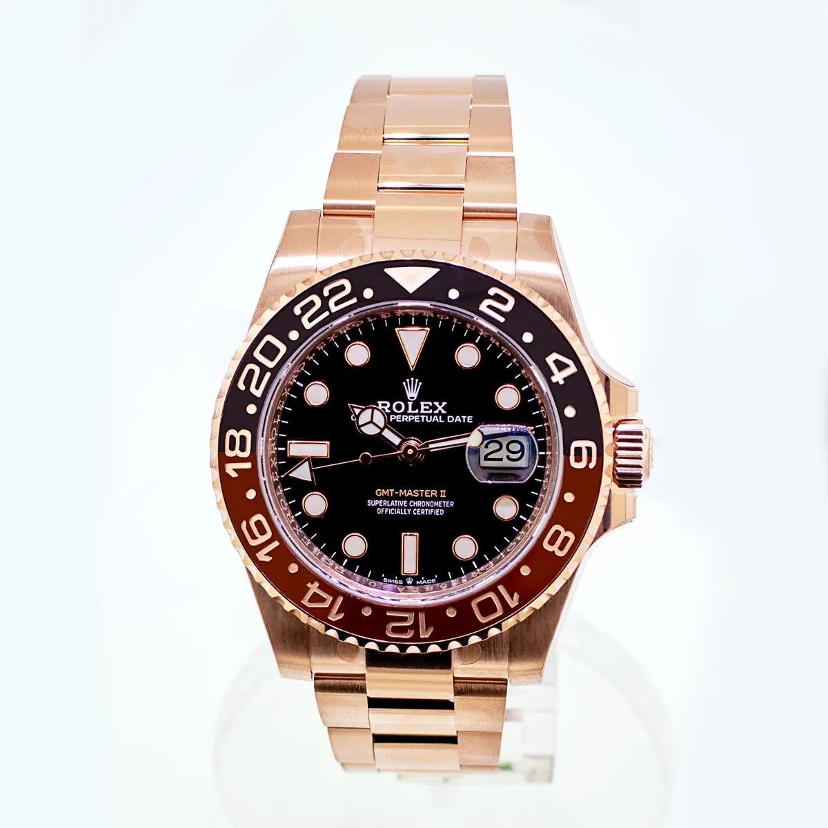 Rolex GMT-Master II "Root Beer" 40mm Everose Gold Black Dial & Brown Black Bezel 126715CHNR