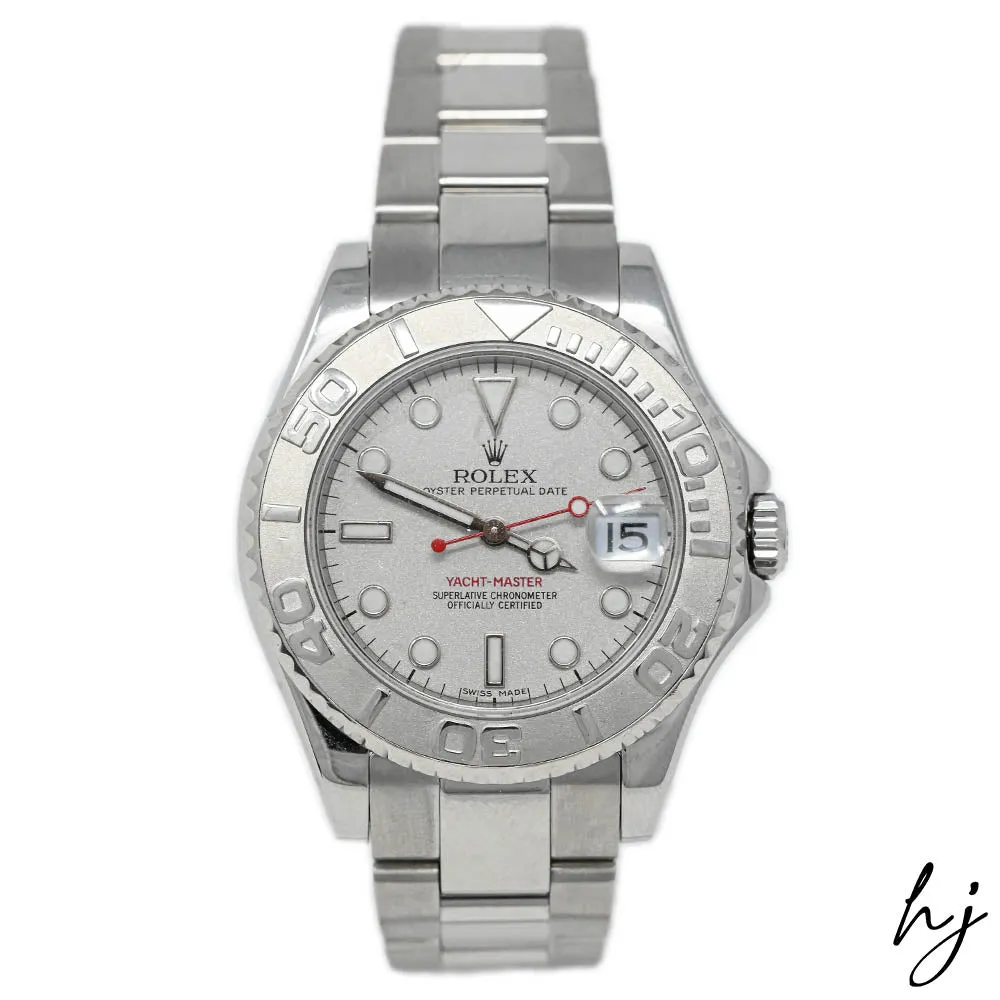 Rolex Ladies Yacht-Master Stainless Steel 35mm Silver Dot Dial Watch Reference #: 168622