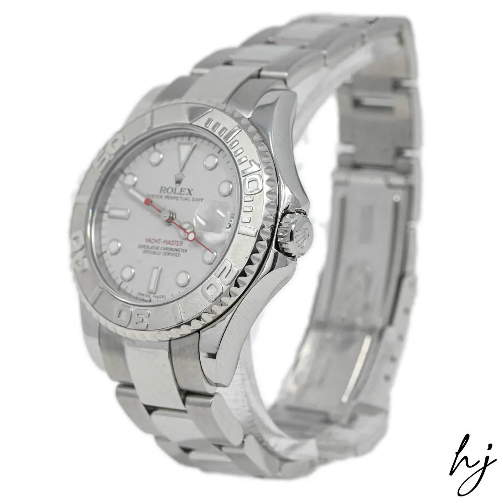 Rolex Ladies Yacht-Master Stainless Steel 35mm Silver Dot Dial Watch Reference #: 168622