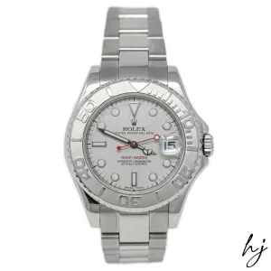 Rolex Ladies Yacht-Master Stainless Steel 35mm Silver Dot Dial Watch Reference #: 168622