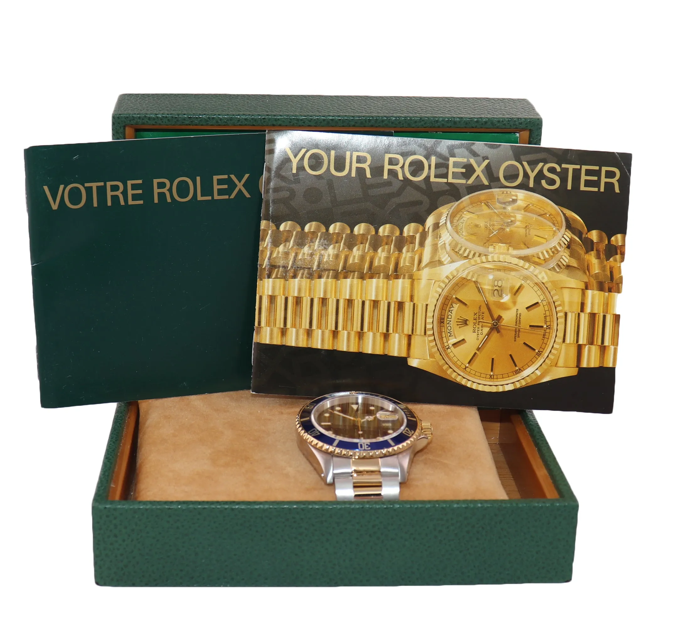 Rolex Submariner 16613 Two Tone 18k Yellow Gold Blue Sunburst Dial 40mm Watch