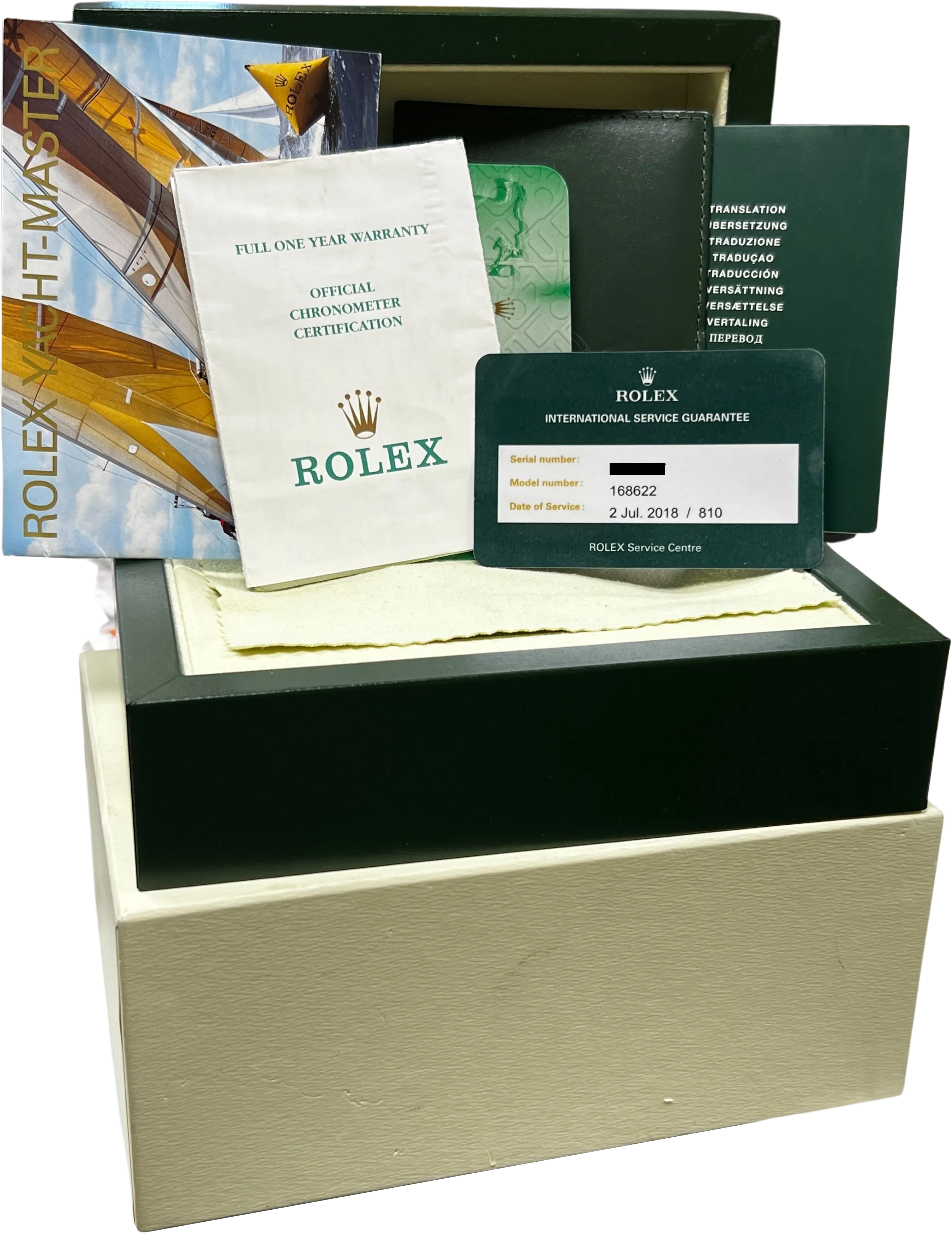 Rolex Yacht-Master PAPERS Mid-Size Platinum Steel 35mm 168622 Date Watch B P