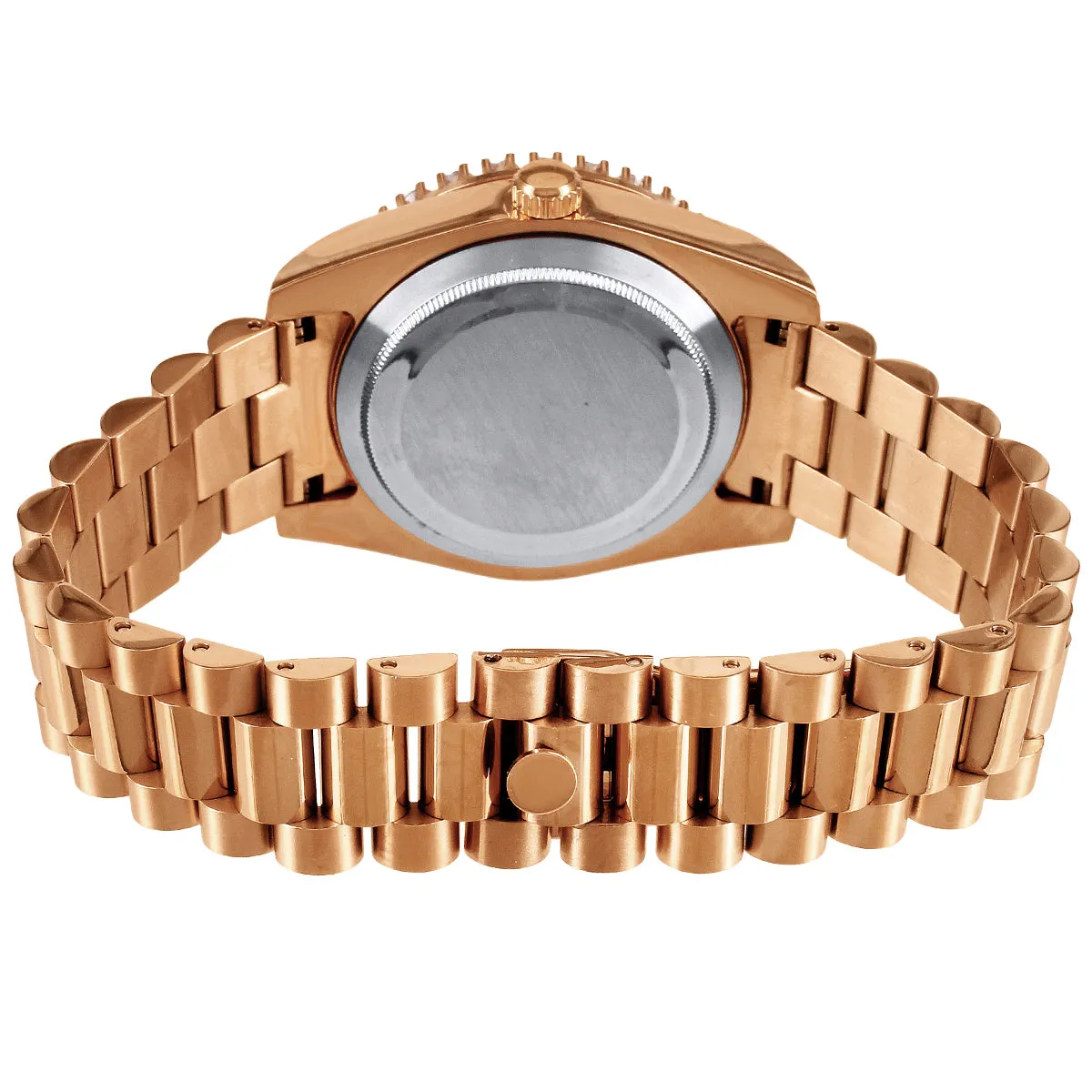 Rose Gold Tone 41mm Icy Chocolate Dial Steel Watch