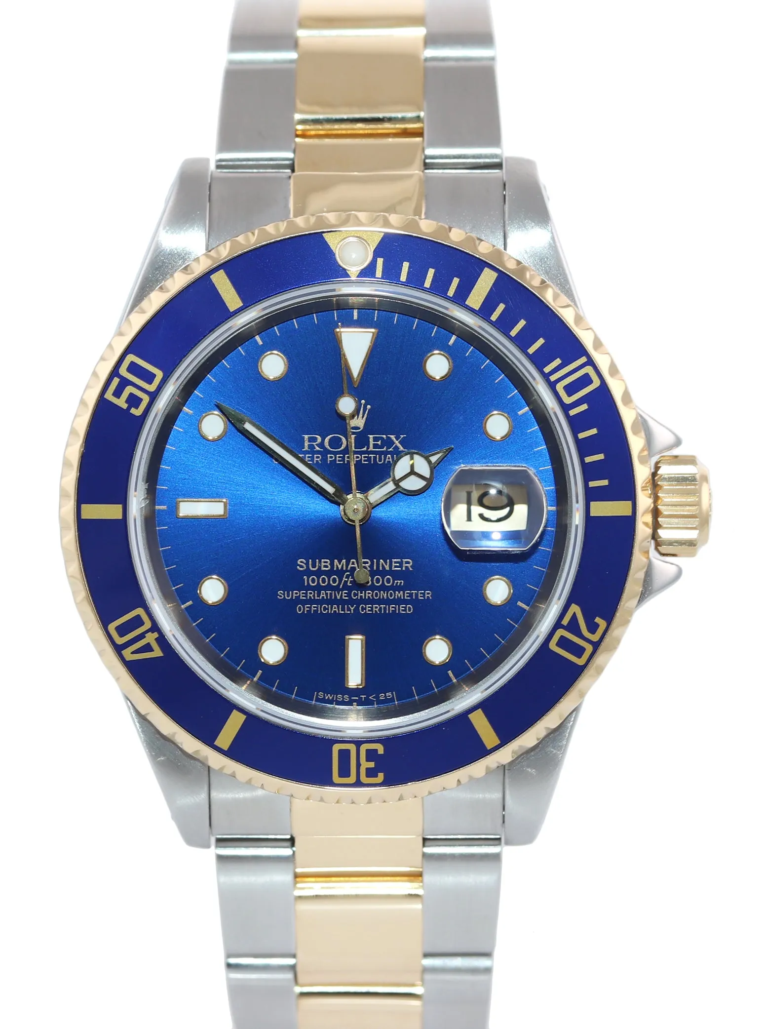 RSC PAPERS Rolex Submariner 16613 Two Tone Gold Blue Dial 40mm Watch Box