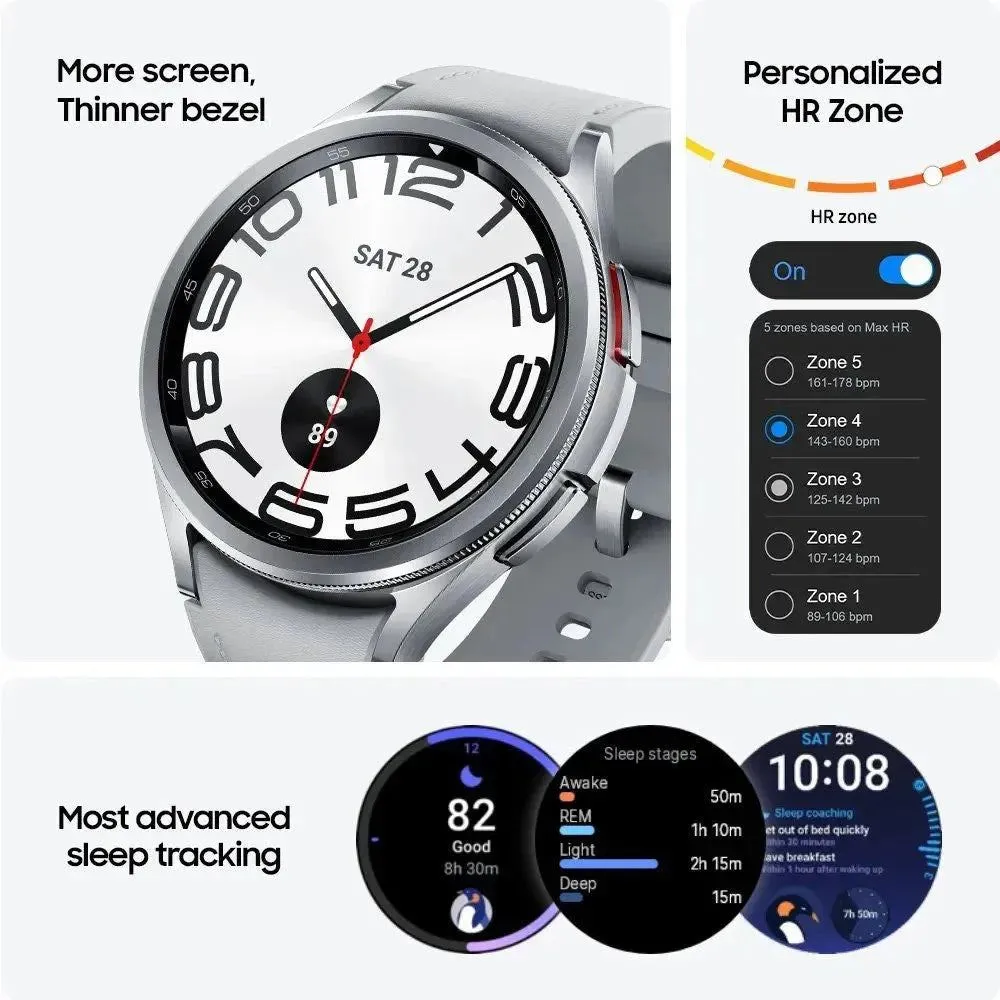 Samsung Galaxy Watch 6 Classic Smartwatch, Super AMOLED Display, Blood Pressure Measurement, Fitness Watch for Galaxy A54, New