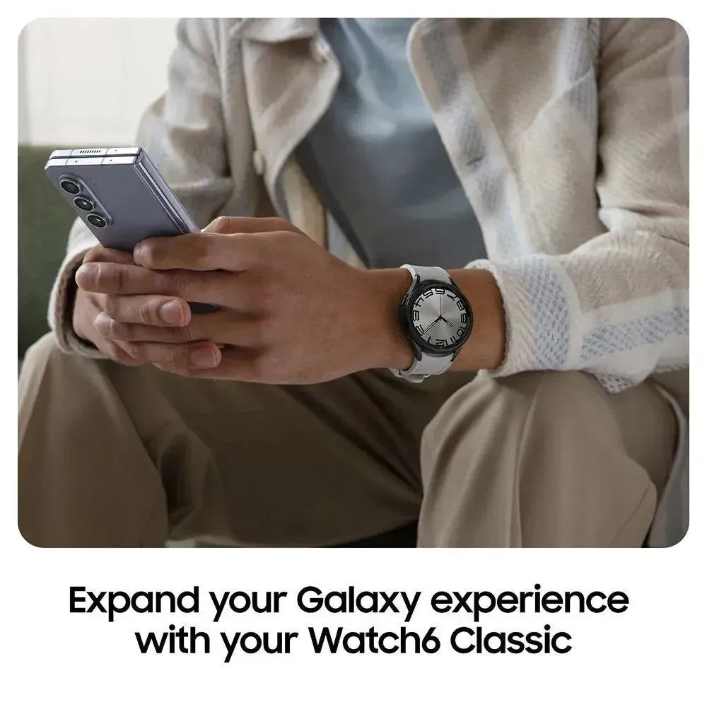 Samsung Galaxy Watch 6 Classic Smartwatch, Super AMOLED Display, Blood Pressure Measurement, Fitness Watch for Galaxy A54, New