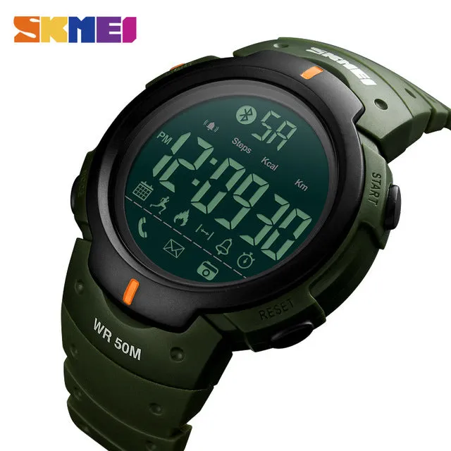 SKMEI Fashion Smart Watch Men Calorie Alarm Clock Bluetooth Watches 5Bar Waterproof Smart Digital Watch Relogio Masculino 1301