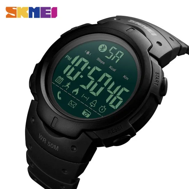 SKMEI Fashion Smart Watch Men Calorie Alarm Clock Bluetooth Watches 5Bar Waterproof Smart Digital Watch Relogio Masculino 1301