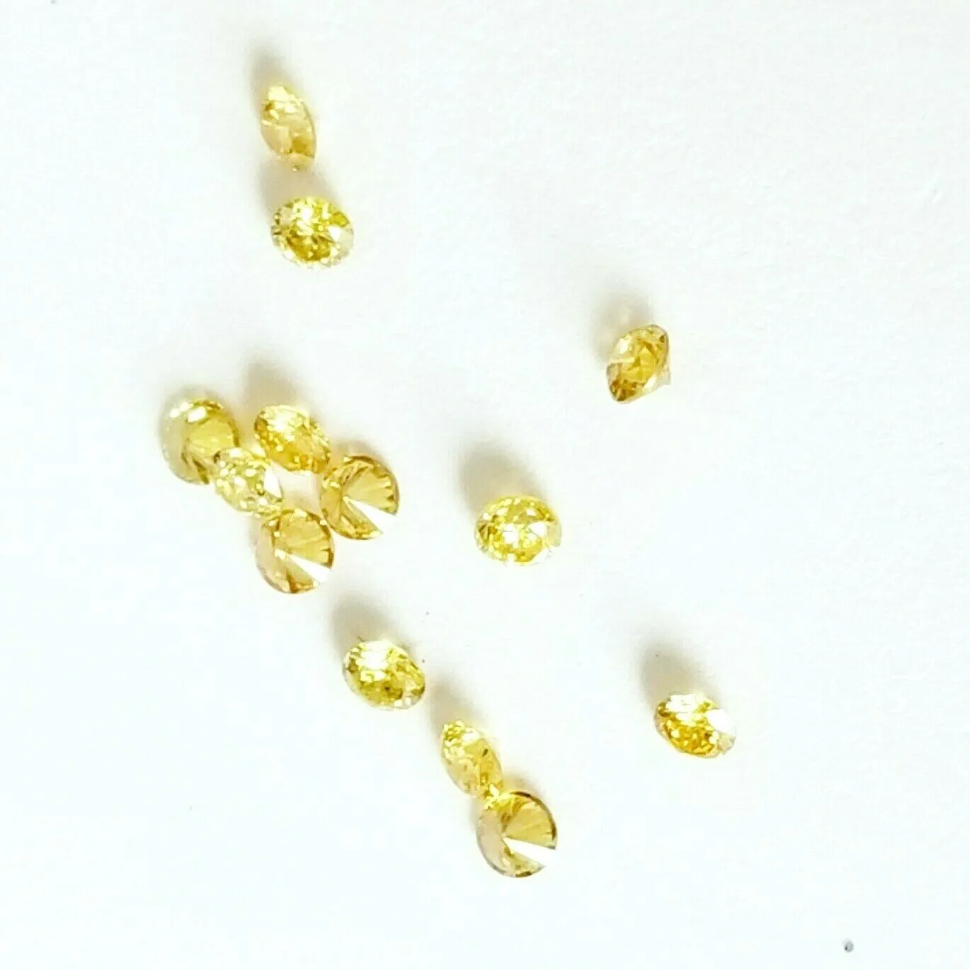 Small Yellow Diamond Natural Round Cut Fancy Intense Yellow Color Loose Diamond