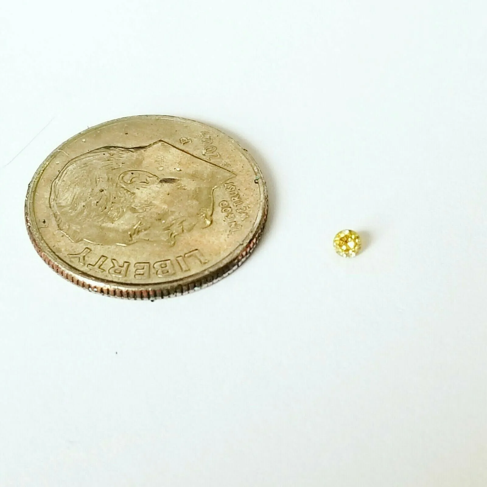 Small Yellow Diamond Natural Round Cut Fancy Intense Yellow Color Loose Diamond