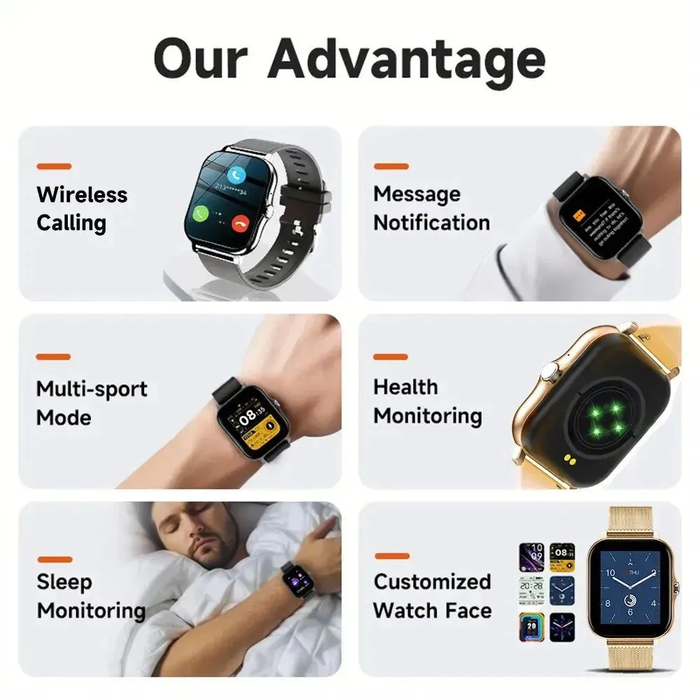 Smart Watch Men Touch Call Fitness Tracker Waterproof Smartwatch