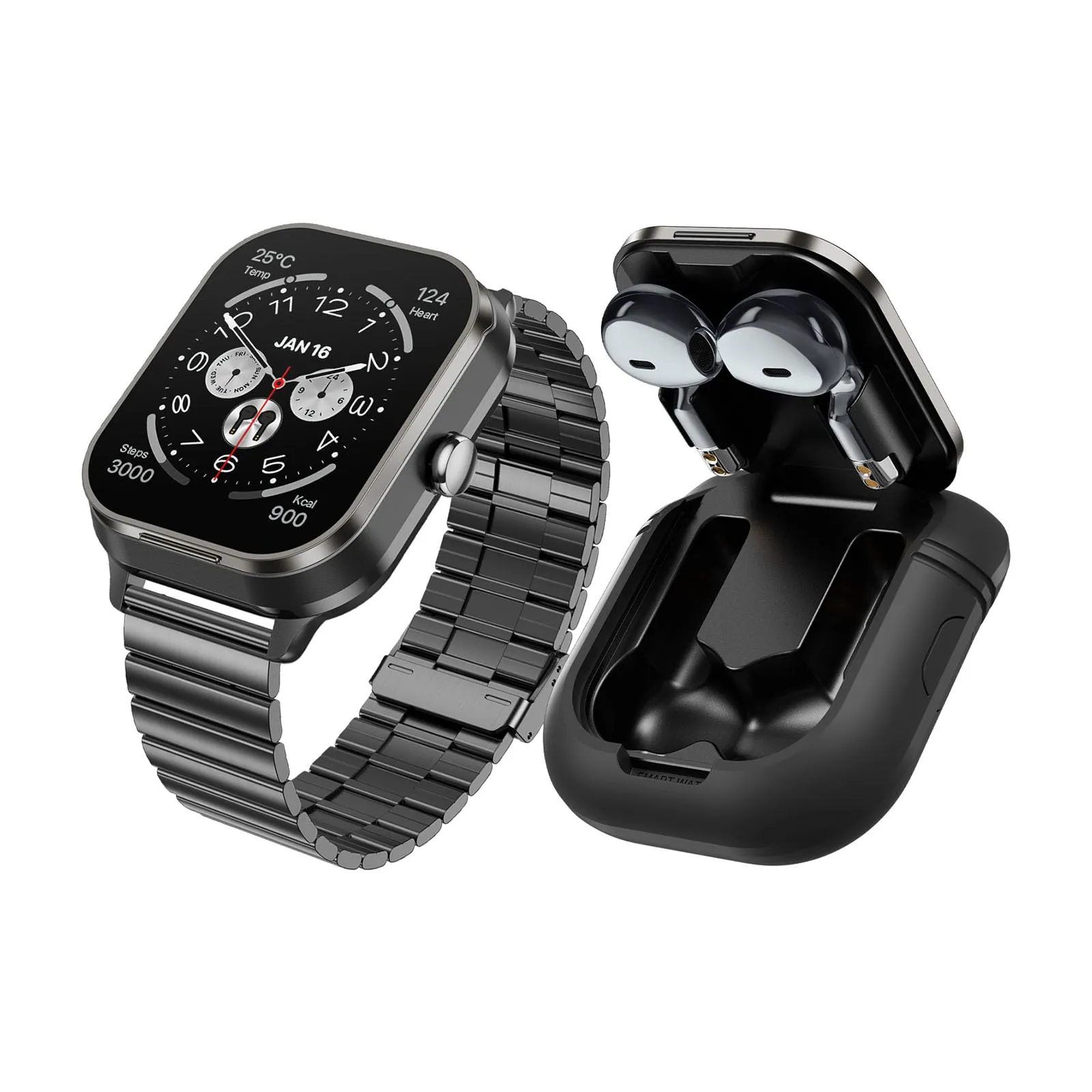 Smart Watches for Women Men Fitness Watch 2in1 Smartwatch NFC Fitness Tracker Bluetooth Dial-up Call Health Monitor Watch