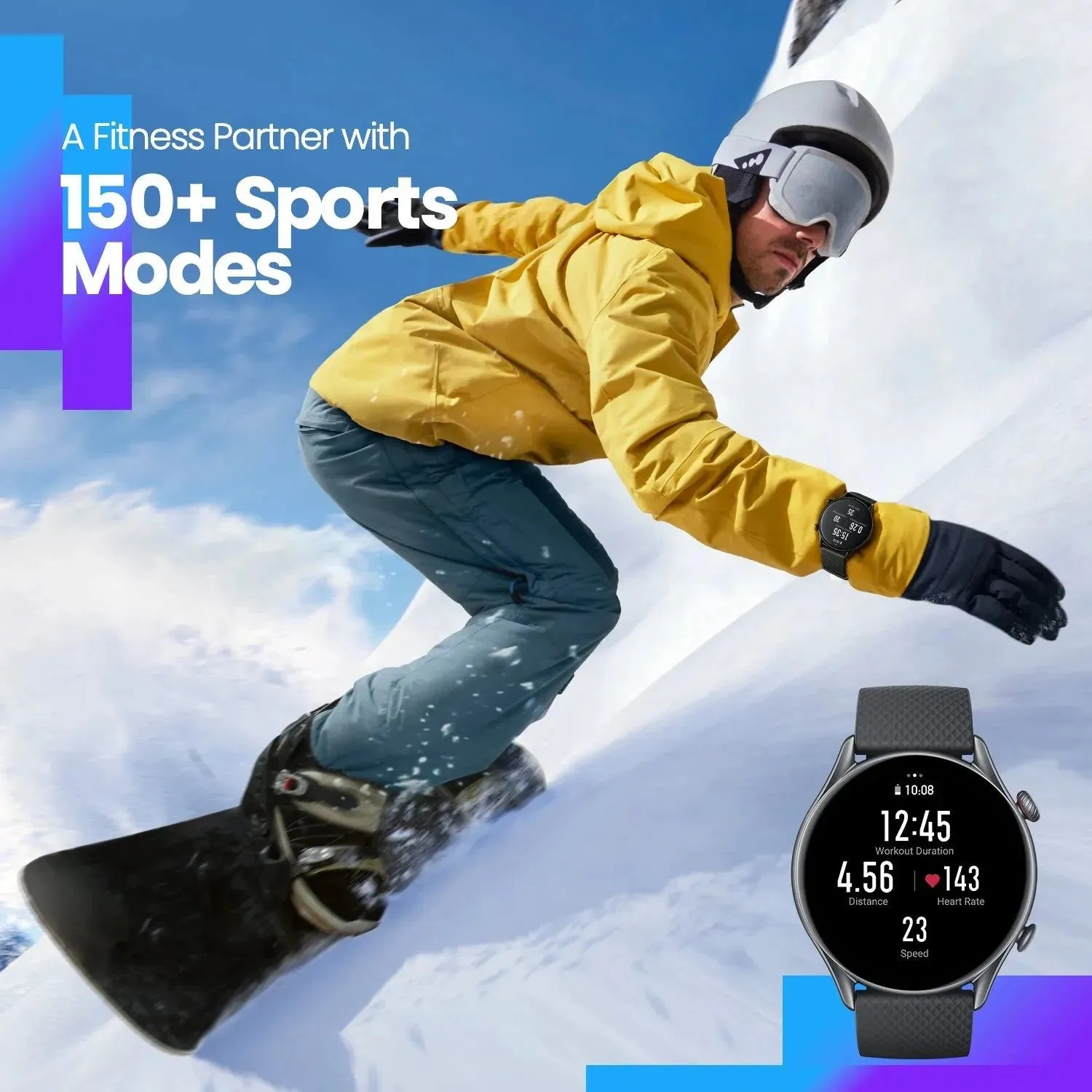 Smartwatch AMOLED Display Zepp OS App 12-day Battery Life Watch for Andriod